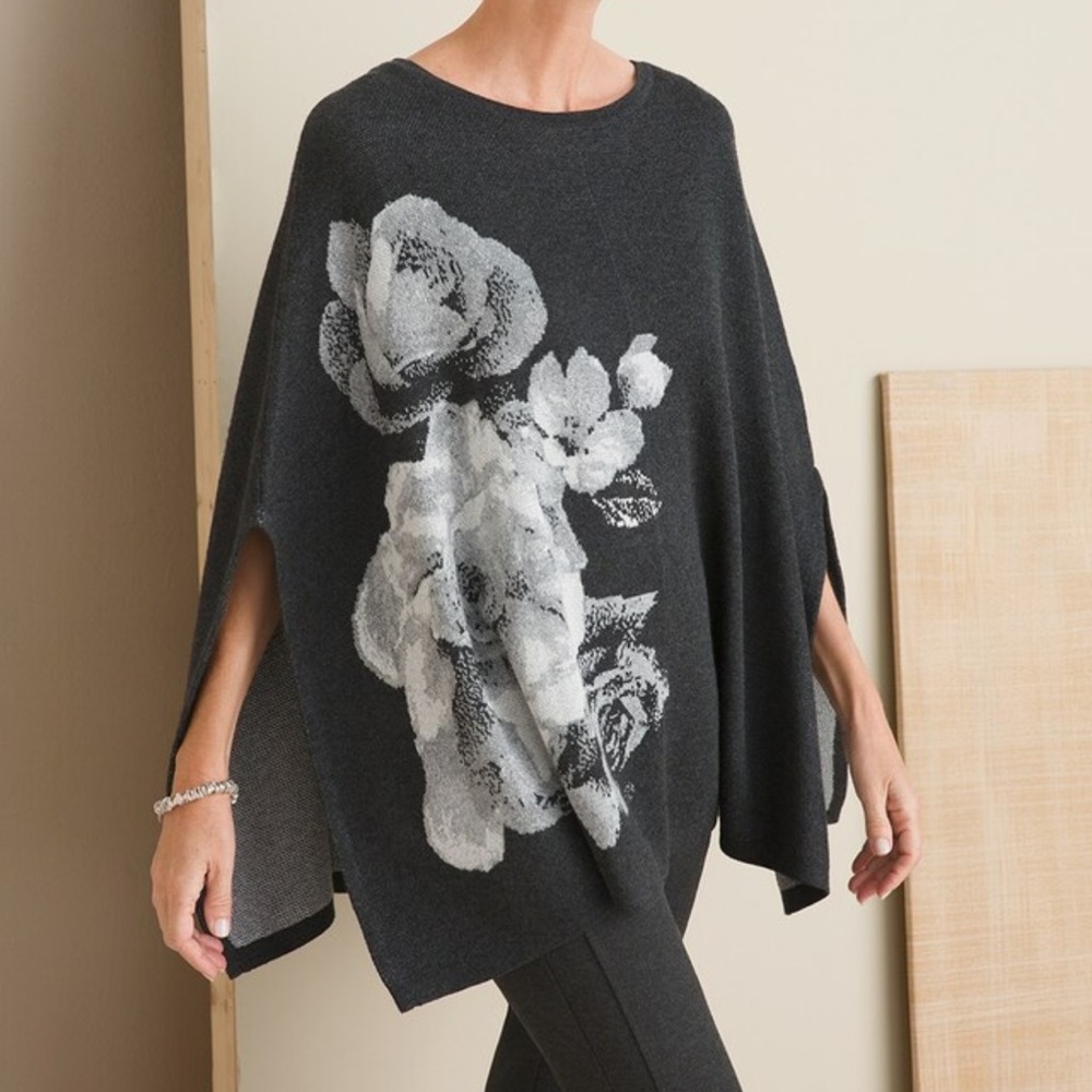 Floral-Print Cape